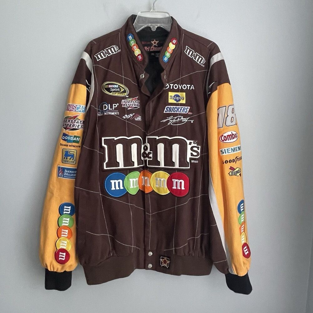 Kyle Busch Size Men's 2XL NASCAR M&M Racing Jacket Button Up JH Design RARE